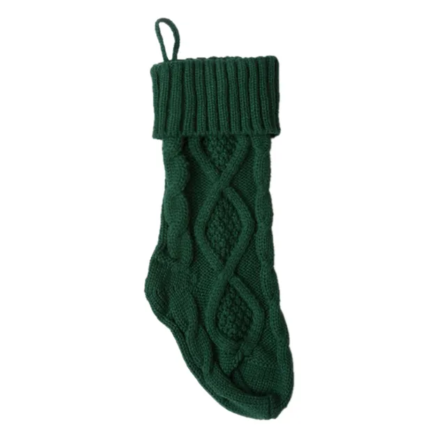 Knitted Christmas Stockings Decoration Christmas Gift Bag Fireplace Decoration Santa Elk Socks Xmas Lovely Gift Bag — image 1