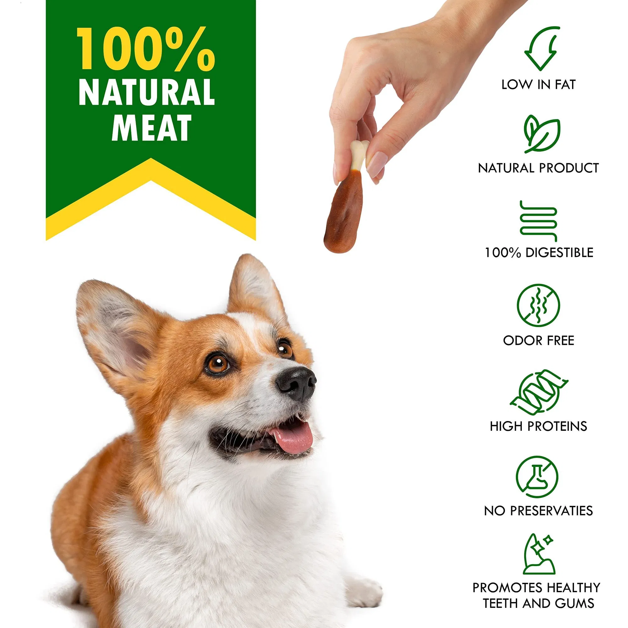 Ositos de Calcio Envueltos en Pollo y Sin Hidratas para Perros Sanos, Snacks Secos Orgánicos y Libres de Granos para Entrenamiento de Cachorros Grandes y Pequeños — imagen 7