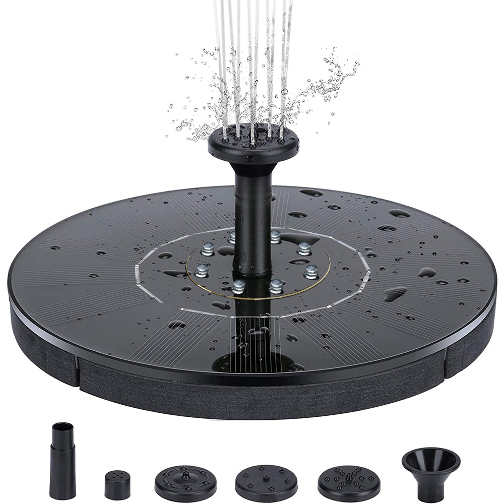 Solar Fountain Outdoor Pool Flowing Water Floating Fountain Power Storage Fountain with Lights Bird Bath Fountain Garden Decoration — image 5