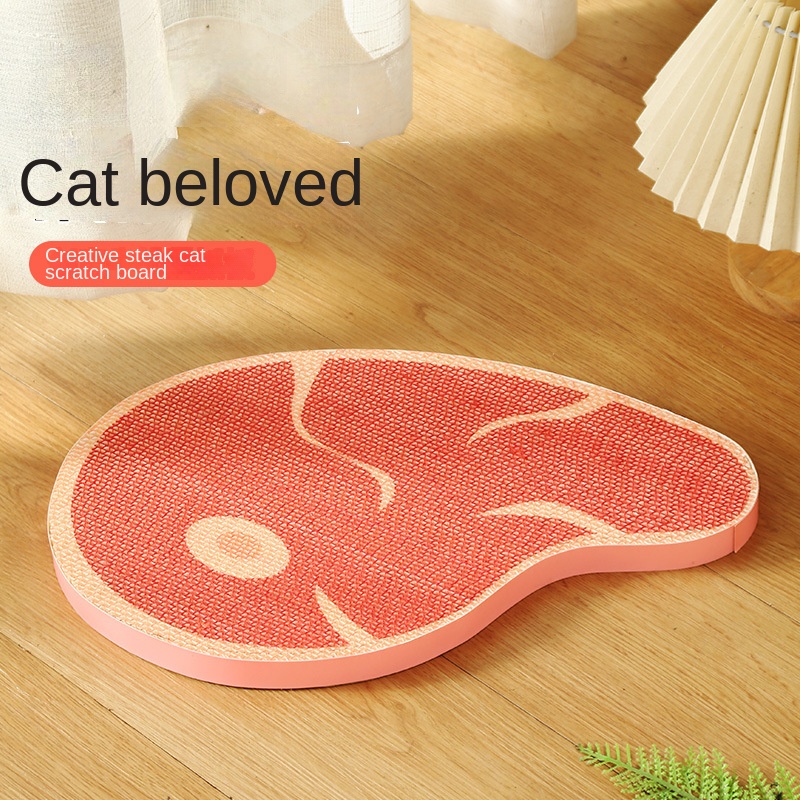 Creative New Design Steak Corrugated Cat Scratcher, Cat Claw Sharpening Rest Toy, Anti-Scratch Wall-Mounted Standing Cat Toy — image 2