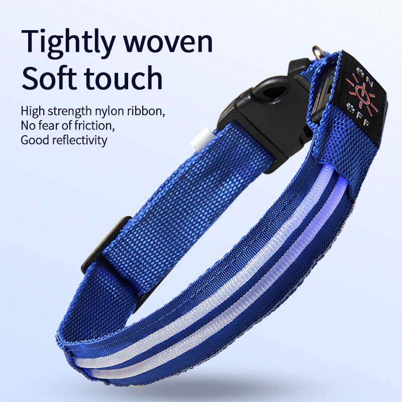 LED Light-Emitting Collar With Dual Fiber Optic Glow-In-The-Dark Collar Pet Built-In Rechargeable Battery With USB Cable — image 4