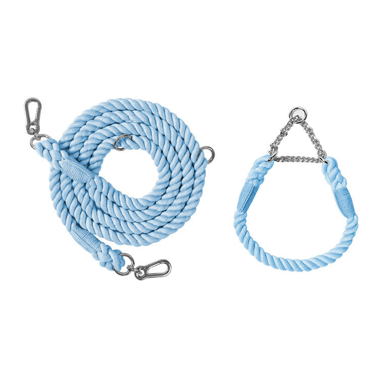 Braided Colorful Pet Dog Leash with P-Chain Collar for Medium and Large Dogs — image 17