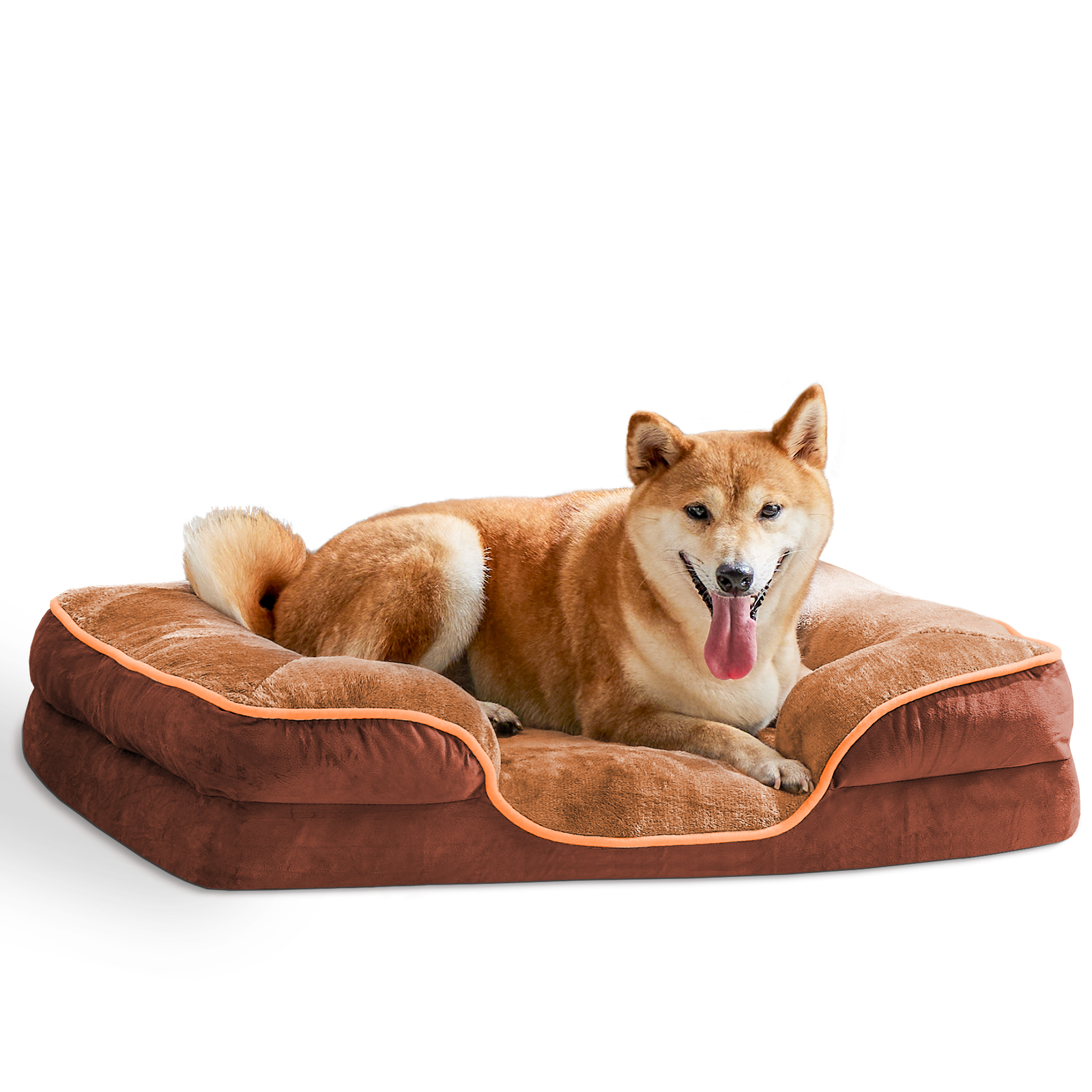Memory Foam Pet Bed For Small Dogs & Cats With Washable Removable Cover Non-Slip Base Waterproof Liner — image 1