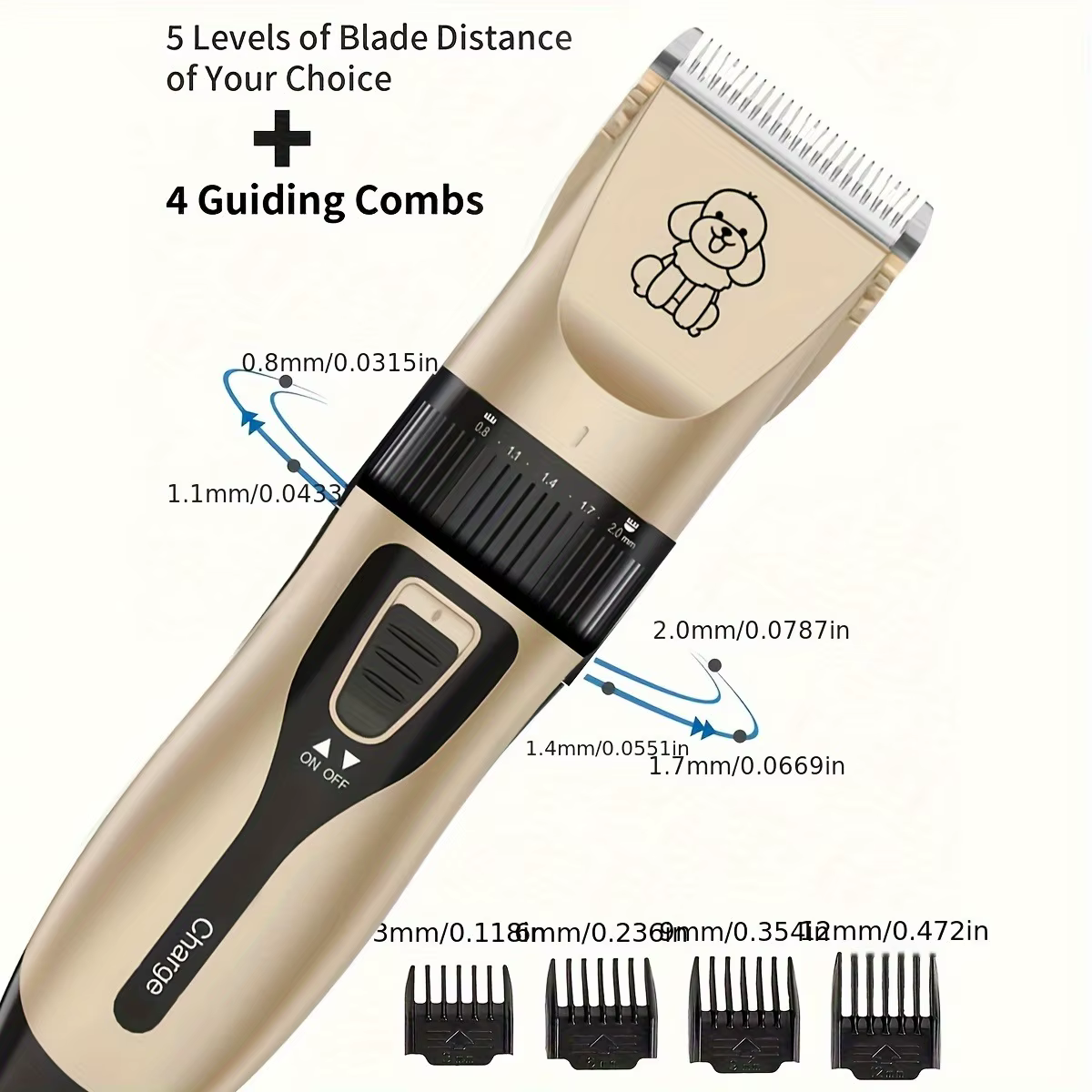 USB Rechargeable Electric Pet Grooming Kit Cordless Trimmer Professional Shaver Tool Set for Dogs & Cats Dog Grooming Essentials — image 5
