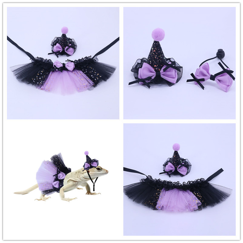 Little Pet Halloween Party Dress Up Supplies Guinea Pig Lizard Rabbit Hat Climbing Pet Kuromi Puffy Skirt — image 2