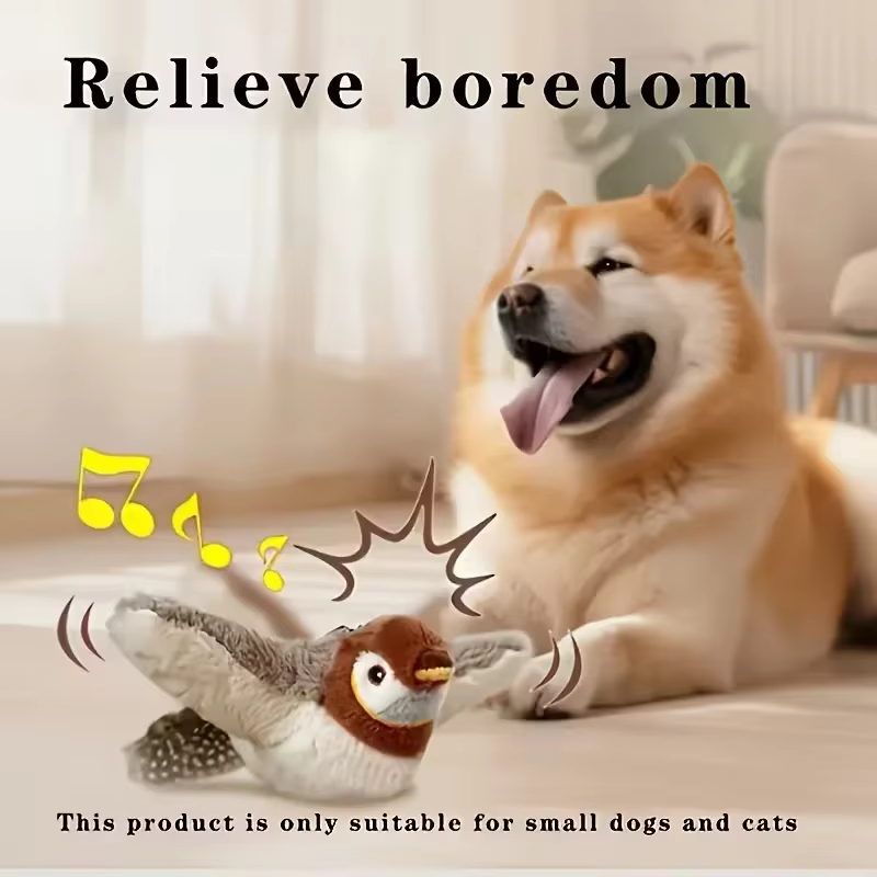 Juguete Interactivo para Pájaros Domésticos con Alas que Se Mueven y Grito de Pájaro USB-Rechargeable con Catnip para Interior — imagen 2