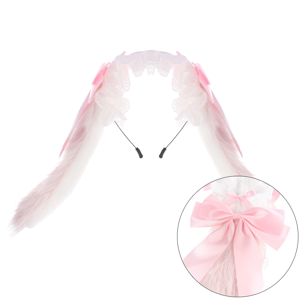 Palo de Orejas de Conejo de Halloween para Disfraz Prop Accesorio de Ropa de Cabeza con Orejas Grandes Lolita de Piel suave — imagen 3