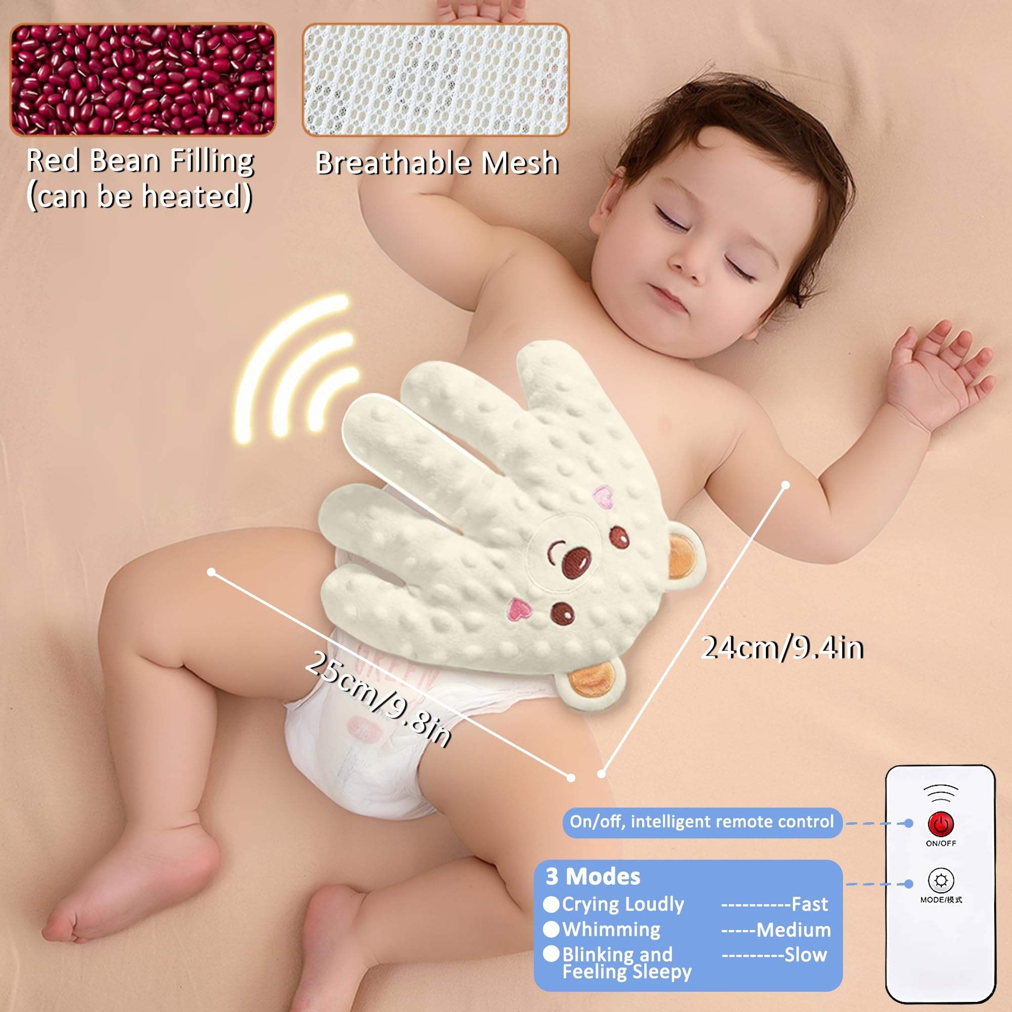 Dispositivo Eléctrico Automático de Acariciamiento, Mano Cómica para Bebés, Guantes de Pecho para Lactantes, Almohadilla Eléctrica para Manos de Niño, Juguetes de Peluche para Dormir — imagen 2