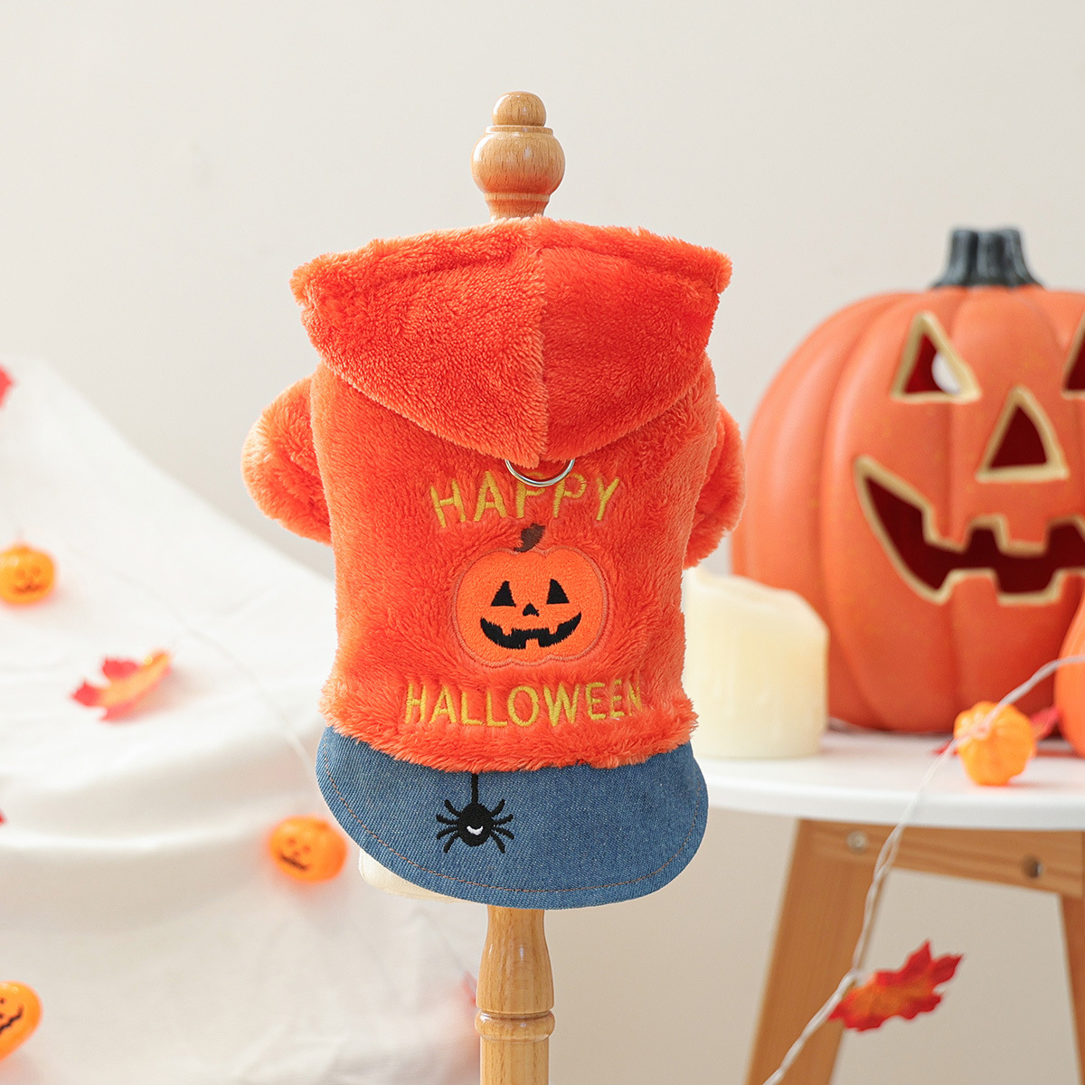 Cute Halloween Pumpkin Hoodie for Small Dogs and Cats, Pet Clothing Pet Apparel for Small Pets — image 7