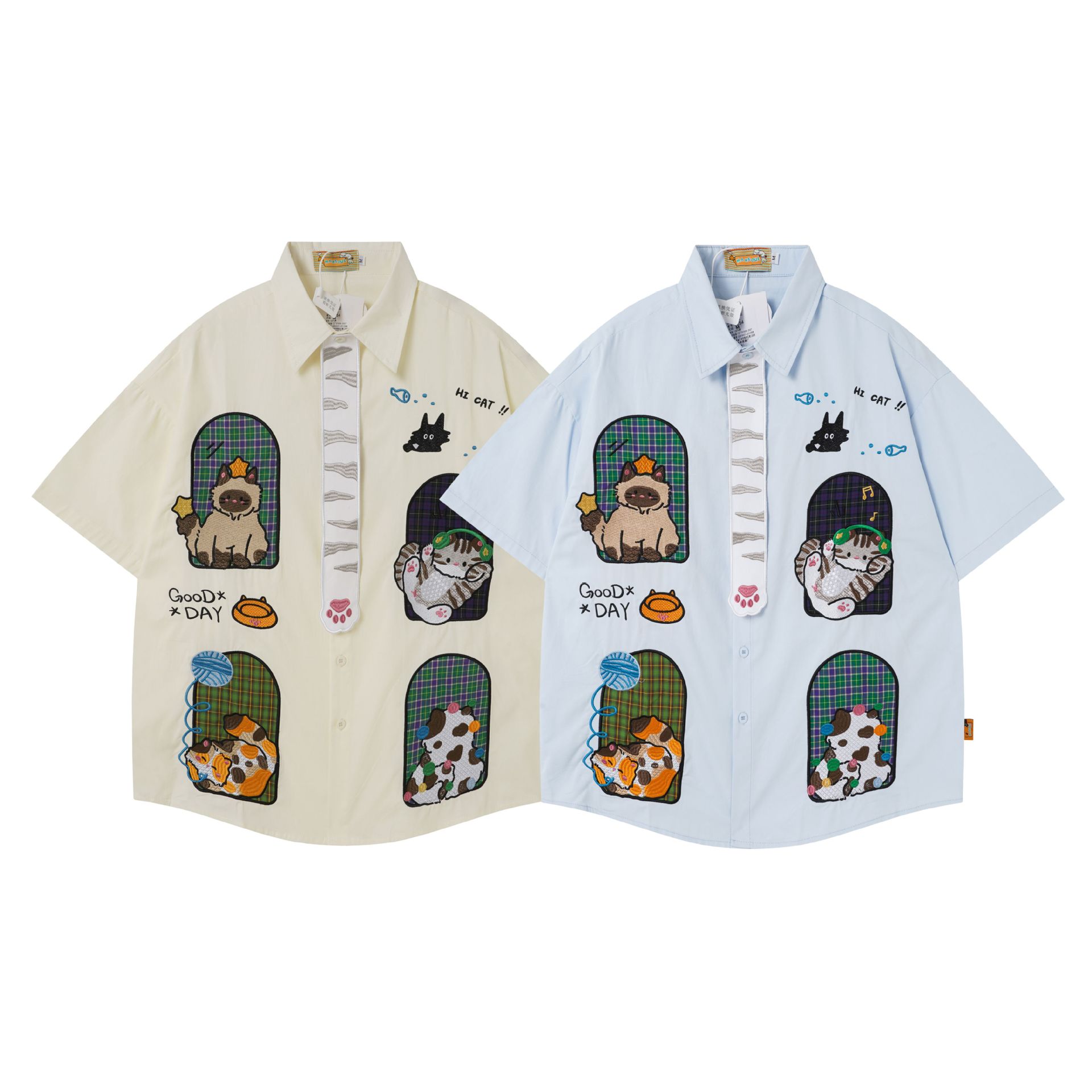 Cat Window View Embroidered Short Sleeve — image 6