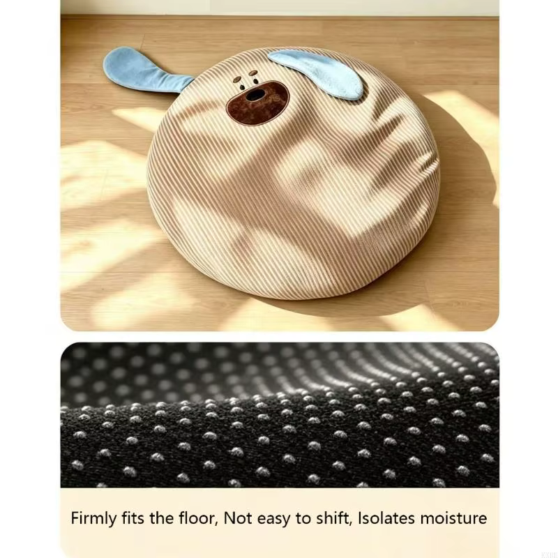 Round Padded Pet Bed for Felines and Canines, Thick Cotton Fill and High-Density Textile Shell Above Cool Hard Ground KXRE — image 3