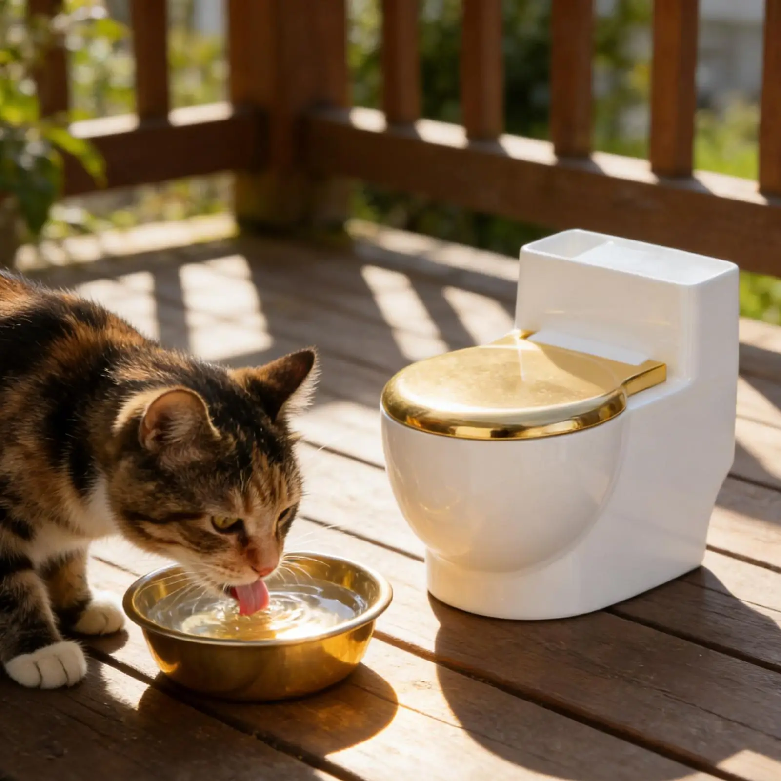 Toilet Shaped Cat Water Bowl Anti-Spill Raised Dish With Non-Slip Base Stainless Steel Pet Bowl For Small Dogs Puppies — image 1