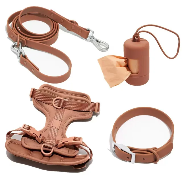 Luxury Waterproof PVC Neoprene Pet Poop Bag Dispenser Set, Dog Harness, Leash Collar Set for Dog — image 15