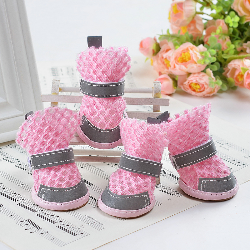 Summer Breathable Non-Slip Pet Shoes Reflective Mesh Hollowed Out Comfortable Than Bear Small Dog Foot Cover Dog Supplies — image 6
