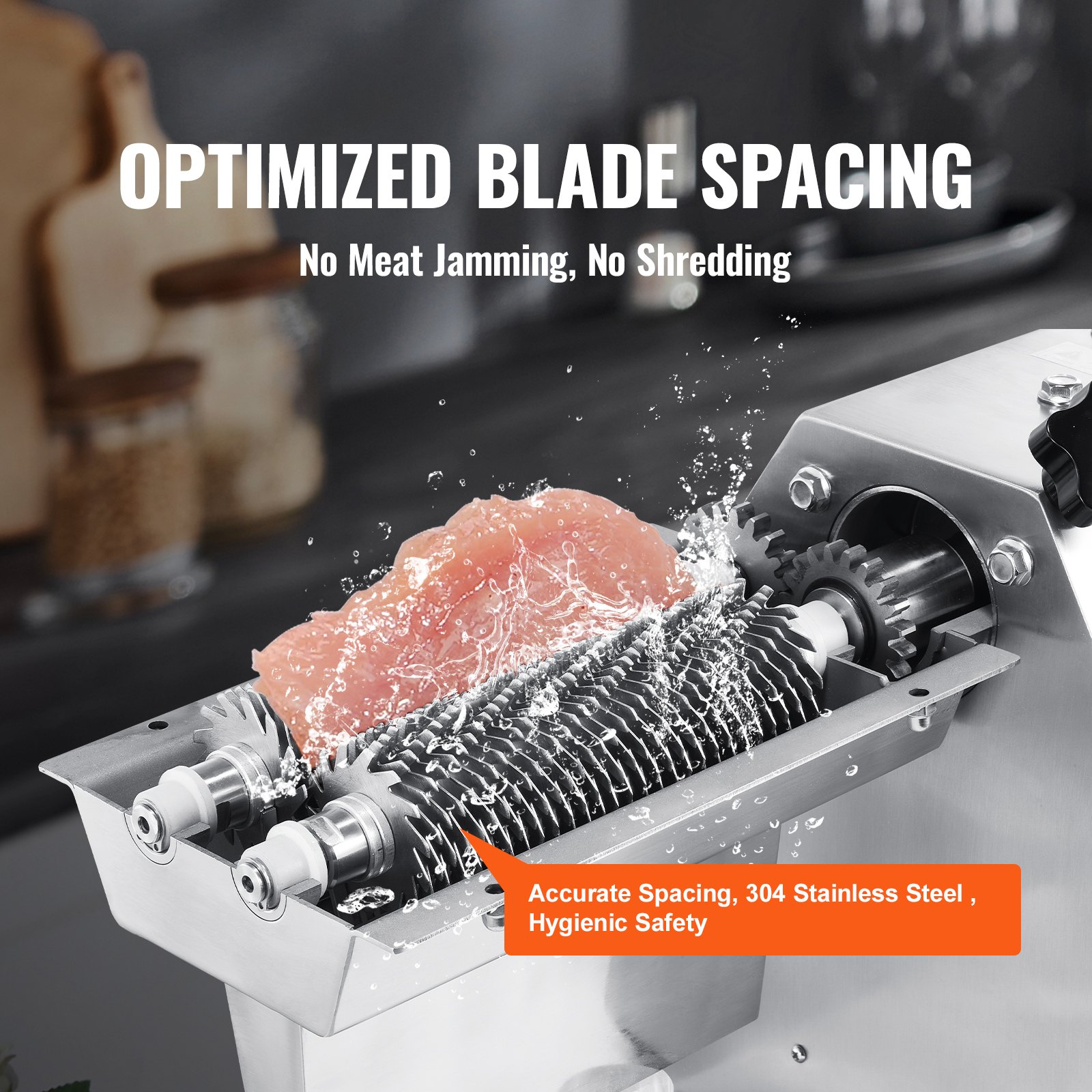 Commercial Meat Tenderizer, Heavy Duty 304 Stainless Steel Kitchen Tool With Meat Tong, Cleaning Brush, And Tray, 750W Electric Meat Tenderizer Machine For Beef, Turkey, Chicken, Pork, And Fish — image 2
