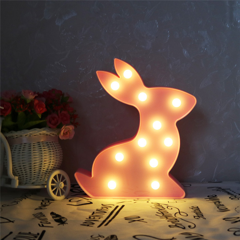 INS Creative Cute Rabbit Animal Modeling Light Children's Room Atmosphere Decoration Fun Night Light Shooting Props — image 4