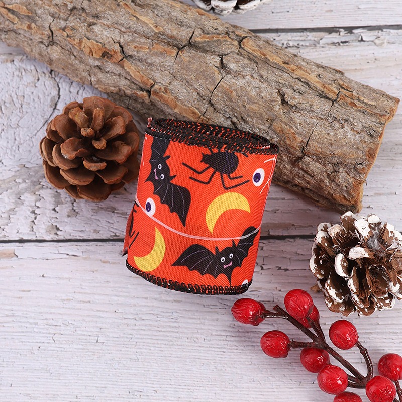 Creative Halloween spider print ribbon Halloween party decoration ribbon DIY decoration ribbon material — image 4