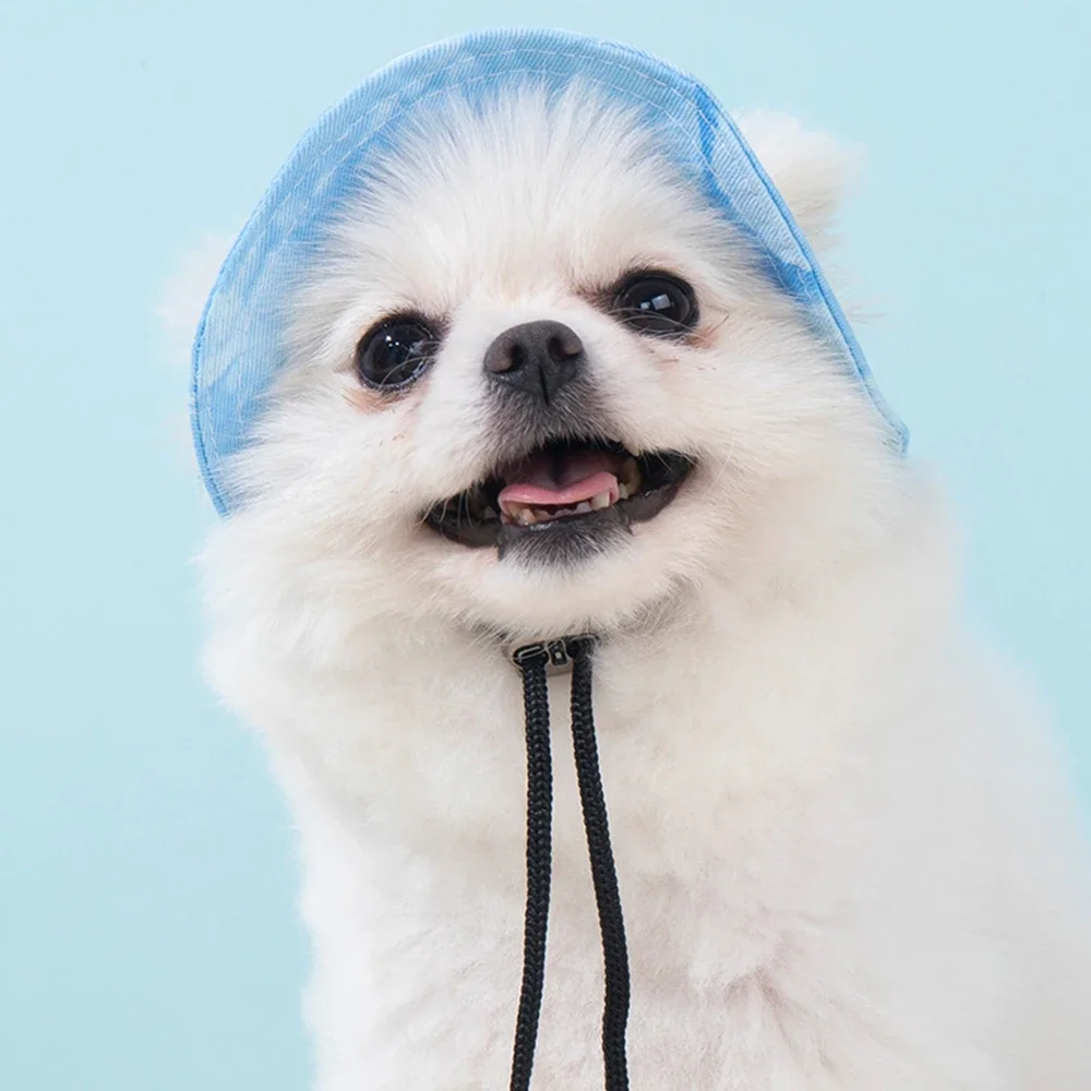 Fashion Dog Hat Adjustable Pet Bucket Hats with Ear Holes Summer Outdoor Round Brim Sun Hat for Samll Dogs Cats Pet Supplies — image 3
