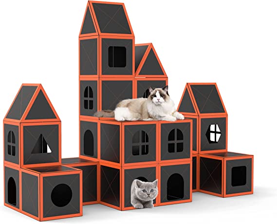 Cardboard Cat House Scratcher Breathable Pet Foldable Cat Toys And House For Cats — image 1