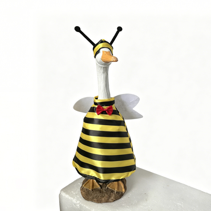PorchGooseCostume Bee Porch Goose Decoration Doll Striped Wings Antennae Costume Prop Set — image 3