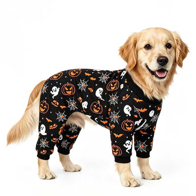 Halloween Pet Costume Pajamas Pumpkin Four-Legged Outfit Dog Clothes Halloween Clothes for Cats — image 2
