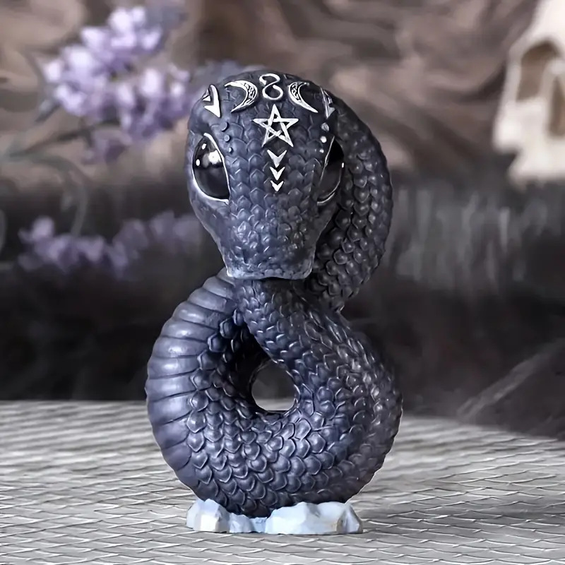 Figura de Decoración de Resina de Gato Negro y Bruja de Halloween - Ambiente Mágico y Misterioso — imagen 11