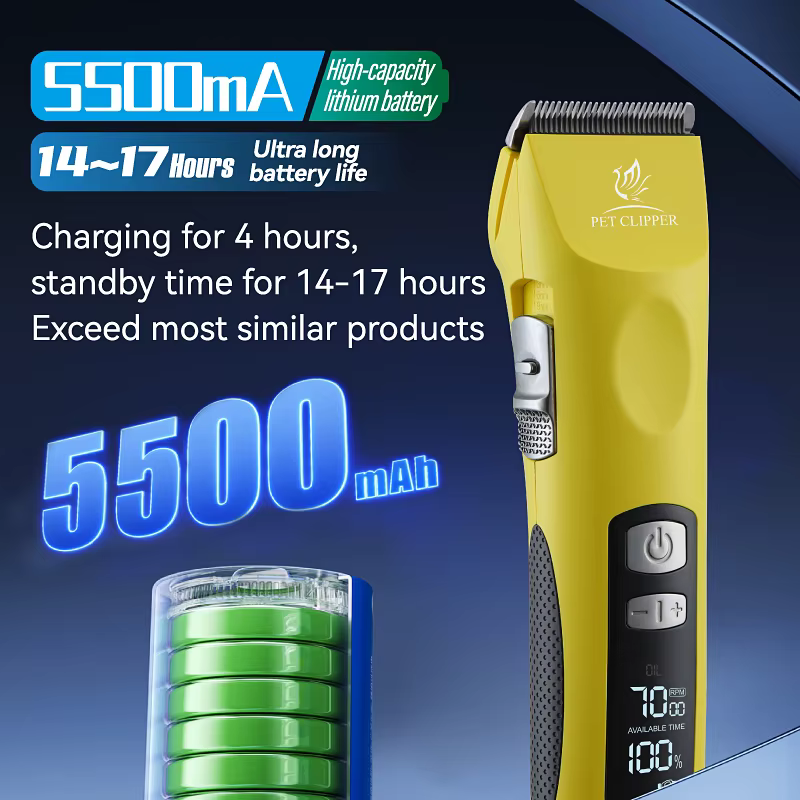 Fenice Cordless Rechargeable Pet Clipper Low Noise Professional Pet Hair Cutting Machine Grooming Trimmer Shaver Kit for Animals — image 3