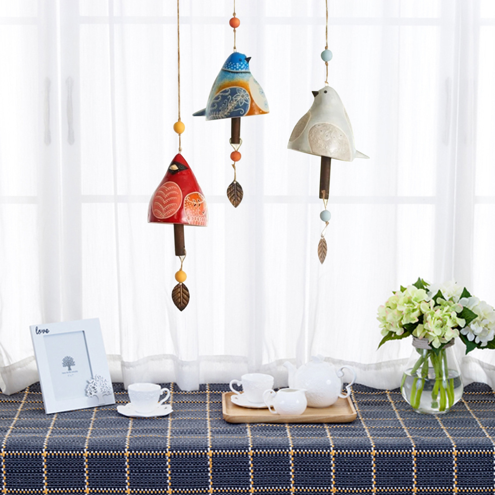 BIRD SONG BELL Resin Handicraft Wind Chime Pendant Garden Home Decoration — image 5