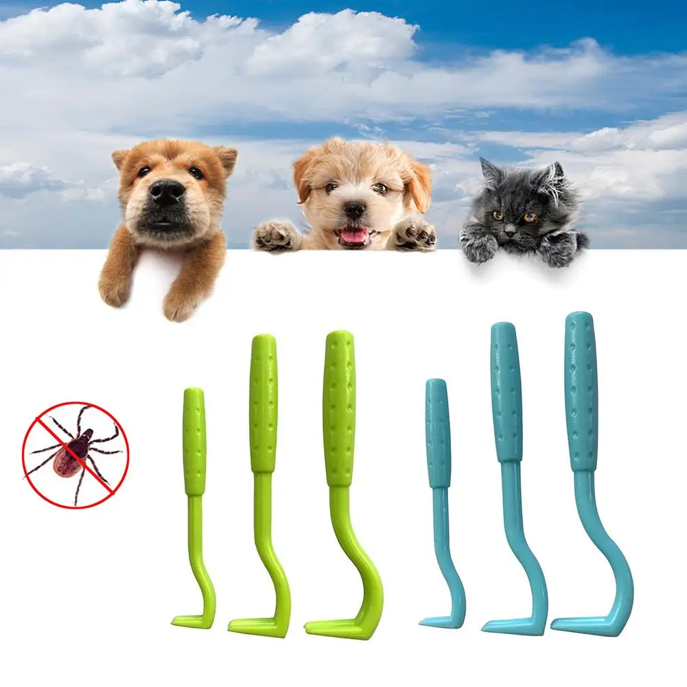 3PCS Pet Flea Remover Tool Scratching Hook Remover Pet Cat Dog Grooming Supplies Tick Picker Flea Removal Tool Pet Comb — image 1