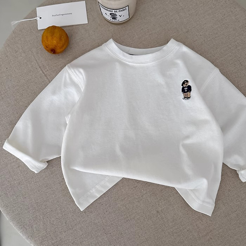 Children's Long Sleeve T-Shirt with Embroidery Bear Design — image 7
