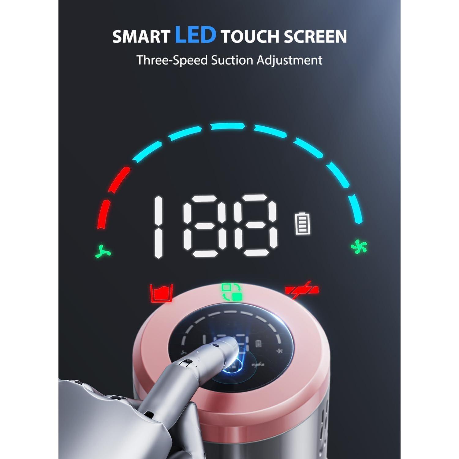 Aspiradora de mano inalámbrica para pelo de mascota con 45KPa de potente succión, pantalla táctil LED, 60 minutos de batería, ligera para el hogar — imagen 17