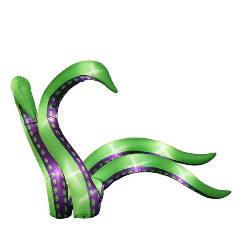 2 Pack Halloween Inflatable Octopus Tentacles Outdoor Decorations, Blow Up Hanging Decoration With Built-in LED Lights, Striking Window Decor For Halloween Party Outdoor Yard Garden Lawn — imagen 2