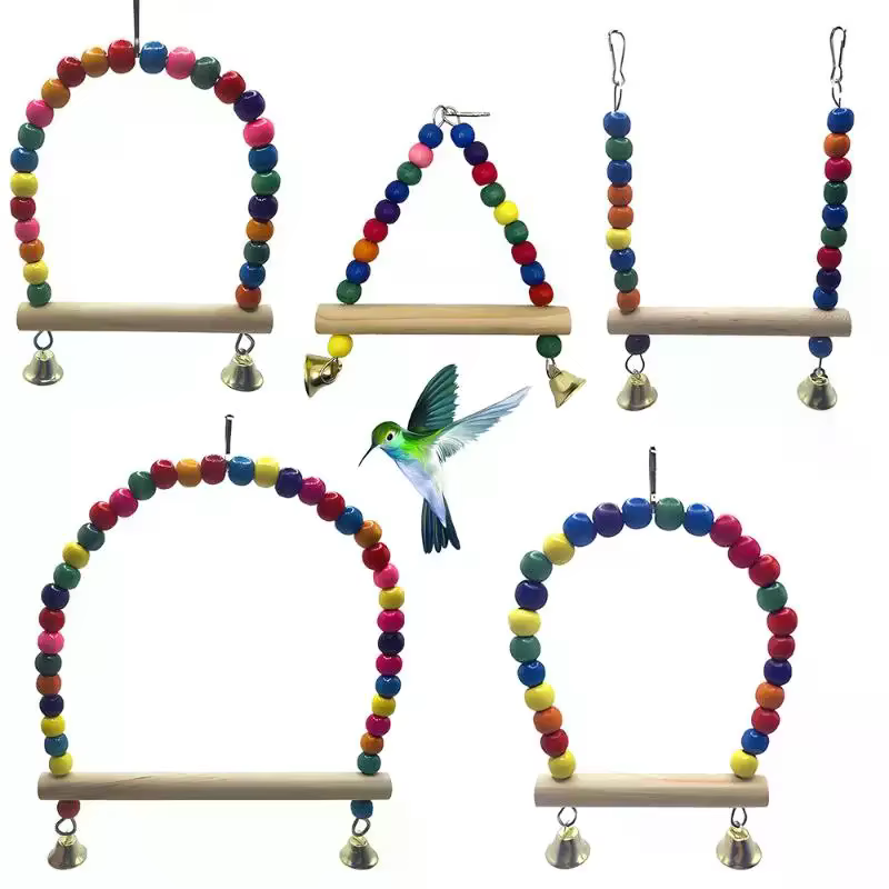 Sistema de columpio y escalera para pájaros: entretenimiento intelectual y físico — imagen 3