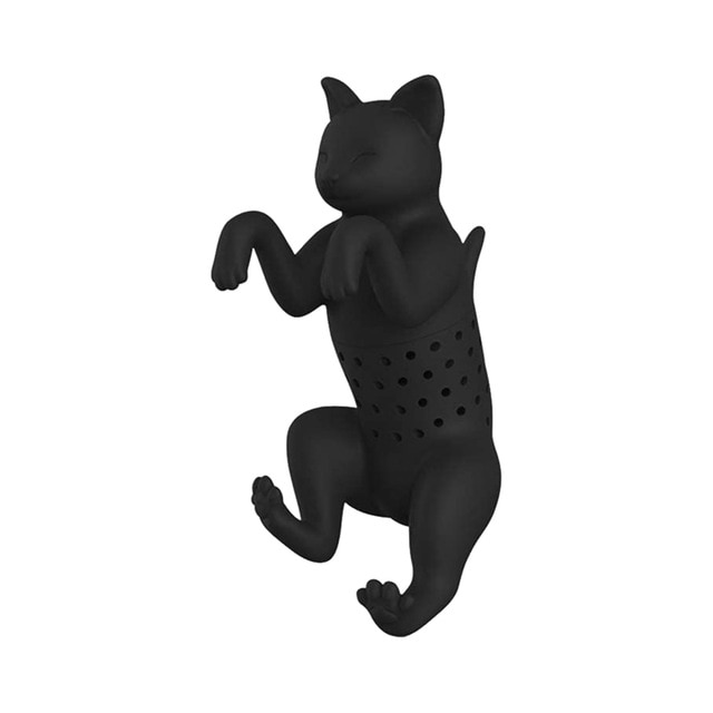 Infusor de Té para Gatos en Silicone Reutilizable - Figura de Gato con Cepillo de Hojas y Especias — imagen 7
