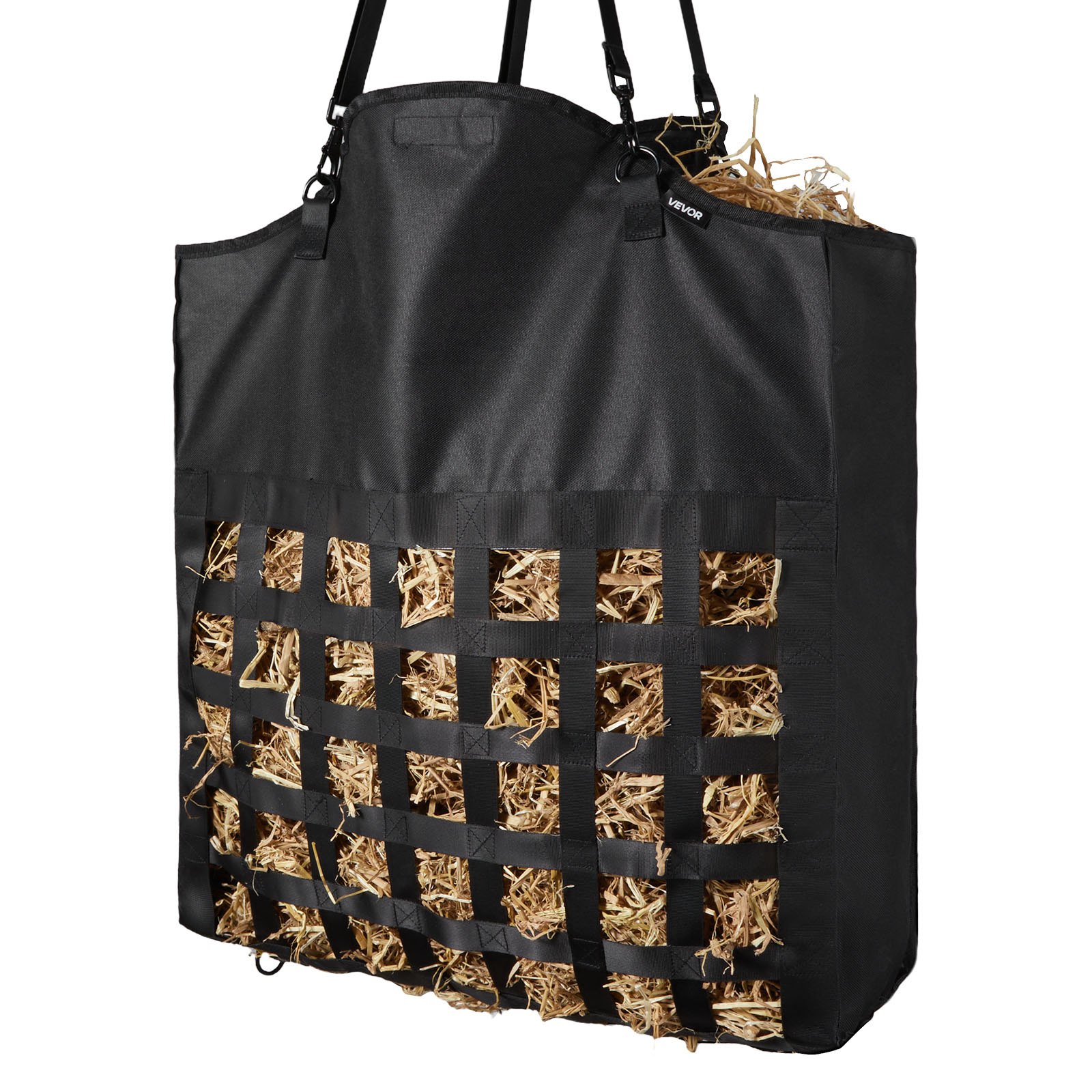 Hay Bag For Horses, 21.65 X 7.28 X 25.2 In, 1.81 X 1.81 In Holes, Premium Nylon Construction With PVC Waterproof Coating, Adjustable Hanging Straps And Metal Hooks, Slow Feed Hay Bag For Horses — image 1