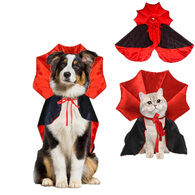 Halloween Vampire Cape for Cats and Dogs, Witch Cloak Pet Costume — image 2