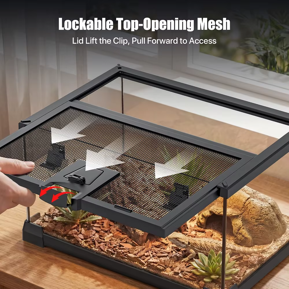 Reptile Terrariums Glass Landscaping Ecological Tank Amphibious Habitat Breeding Lizard Box Turtle Transparent Display Tanks — image 5
