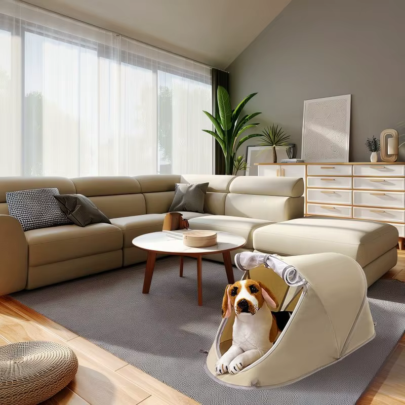 Casa Tenda para Mascotas para Perros Pequeños y Gatos, Portátil, Exterior, Camping, Picnic, Refugio, Protección Solar, Ligero, Cama Interior, Cueva — imagen 4