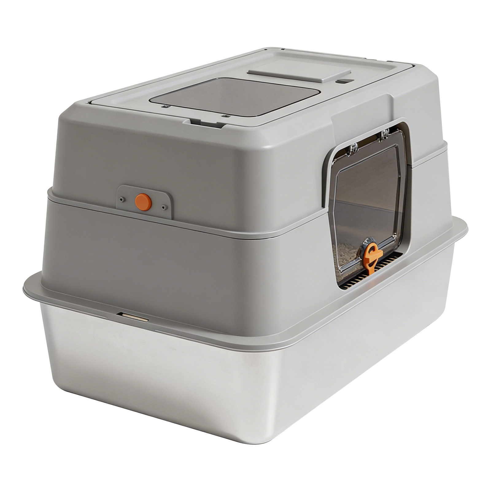 Fully Enclosed Stainless Steel Cat Litter Box — imagen 10