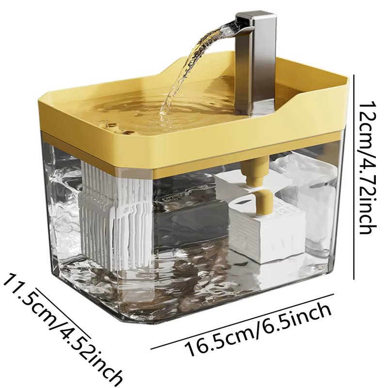 Cat Water Fountain 1.5L Transparent Pet Water Dispenser Ultra Quiet Circulating Filter Auto Power Off Drinking Fountain for Pets — image 6