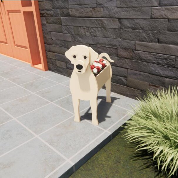 New Supply Garden Art Decoration Dog Flower Pot Planter Cat Stand Flower Pot — image 9