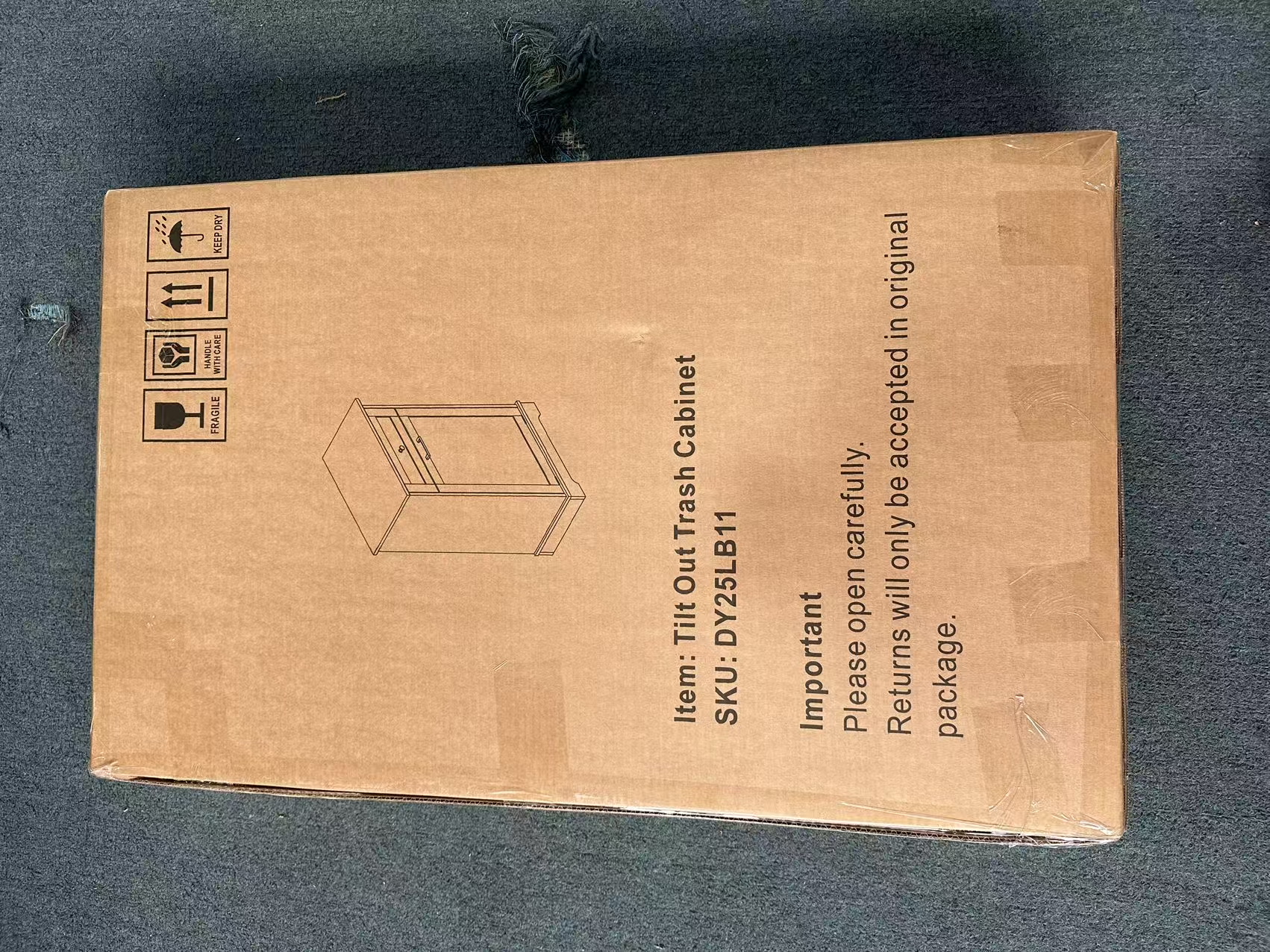 Mueble Basculante para Basurero de 10 Galones, Mueble Independiente para Bote de Basura, Mueble de Madera para Basura y Reciclaje con Cajón, a Prueba de Mascotas, para Cocina y Sala de Estar, Blanco Antiguo (No Incluye el Bote de Basura) — imagen 7