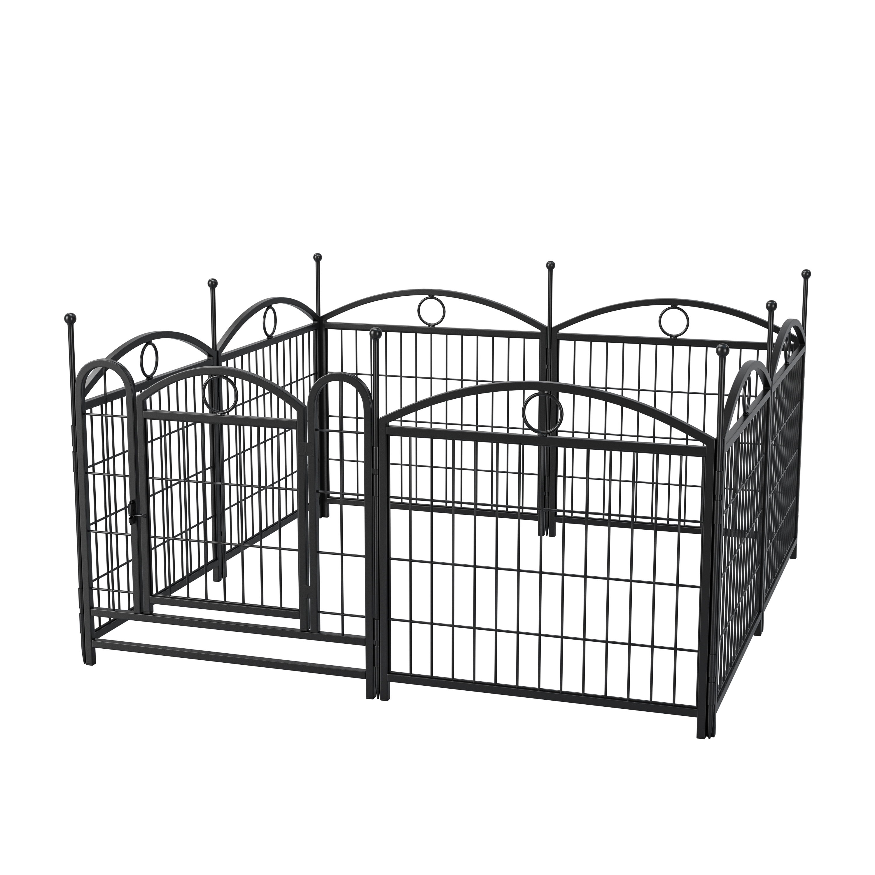 Dog Playpen Indoor 24 inch 8 Panels Metal Dog Pen Pet Dog Fence Outdoor Exercise Pen with Doors, Heavy Duty Dog Fence Puppy Pen for Large Medium Small Dogs Indoor Outdoor Foldable Pet Exercise Pen — image 24