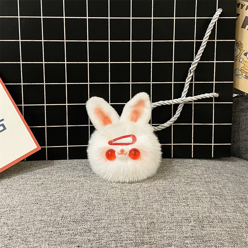 Cute Bunny Plush Key Chain Girl Heart Cartoon Doll Bag Pendant Car Key Chain Gift Accessories — image 9