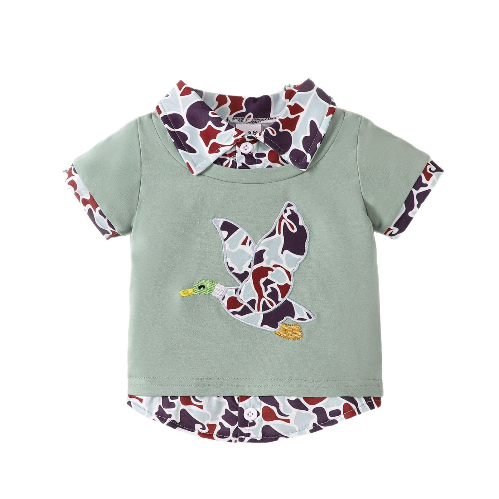 Casual Kids' Short Sleeve Polo Shirt with Duck Embroidery, Turn-Down Collar, Summer Clothing for Toddlers and Boys — image 8