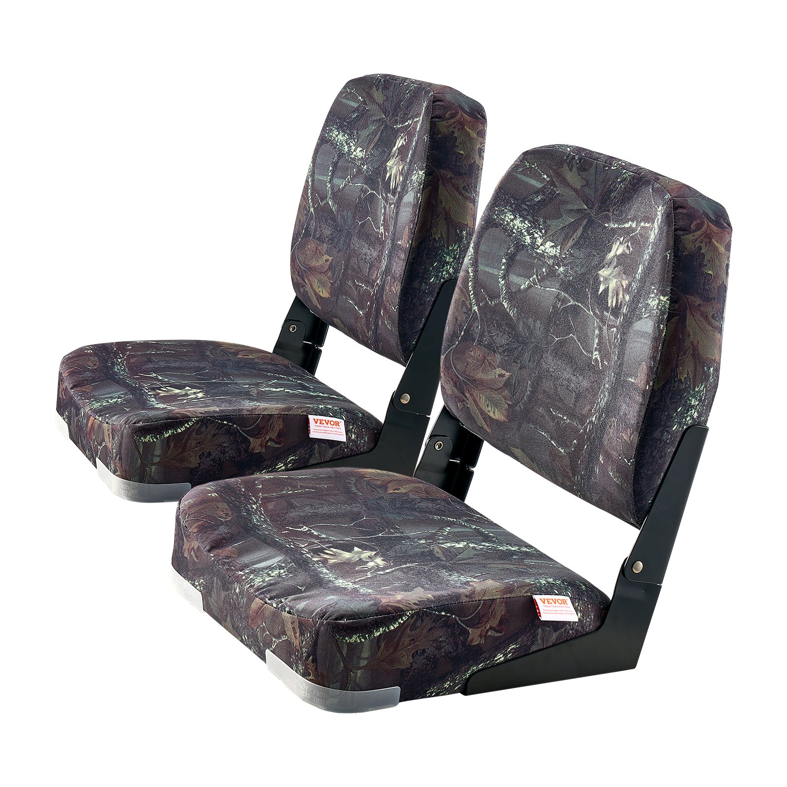 Asiento de Barco, Espalda Baja, Asiento de Pescar Reclinable con Funda de Espuma y Tela de Policarbonato, Estructura de PP Fuerte, Asiento de Barco Plegable para Embarcaciones, Yates, Navegación, Color Camuflaje (2 Piezas) — imagen 1