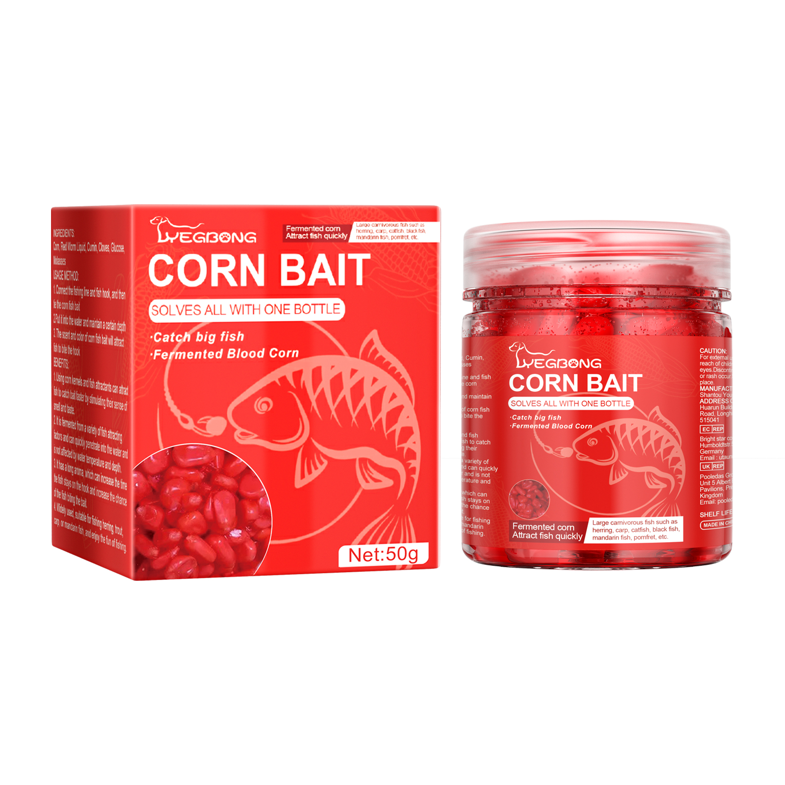 Yegbong Corn Fish Bait, Reservoir Fish Bait Fishing Lure Fish Portable Fish Primer — image 3