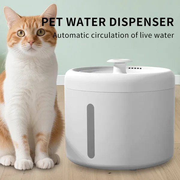 006 Dispensador de Agua Circular para Mascotas, Circulación Silenciosa, Limpia con Filtro, Capacidad Grande, Sin Derrames, Permite que Gatos y Perros beban con Tranquilidad