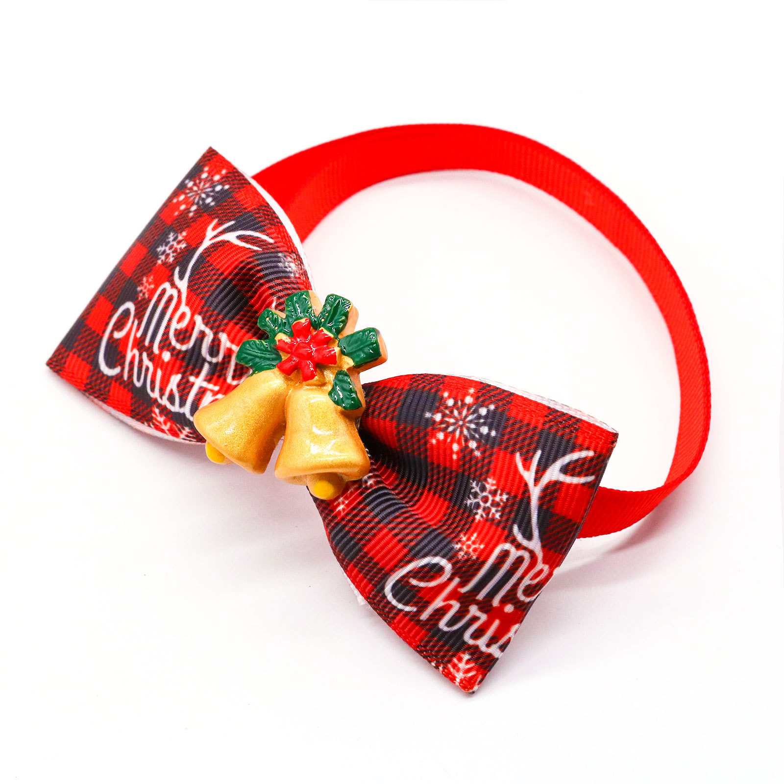 Christmas Dog Printed Pet Tie Collar Bow Accessories Cat Threaded Ribbon — image 3