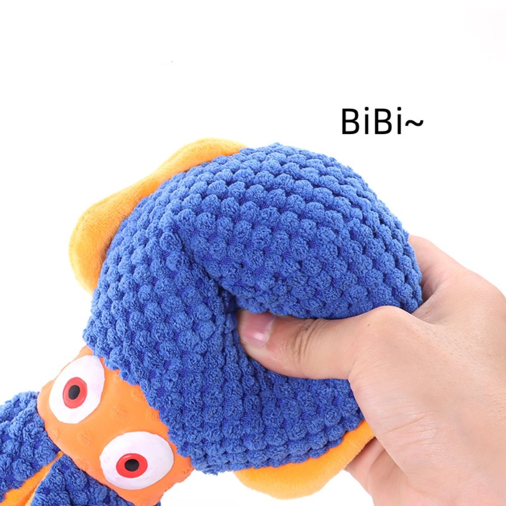 Dog plush toy with bite resistance and sound production, plush octopus toy with dog bite interaction toy — image 3